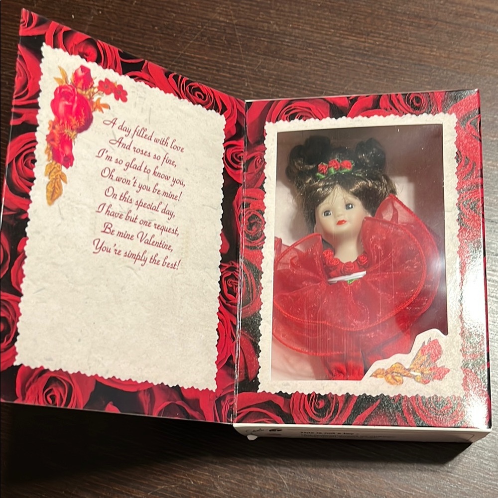 Marie Osmond Valentine's Day Porcelain Doll in Red Dress